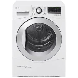 LG RC7055AH2M Freestanding Heat Pump Condenser Tumble Dryer, 7kg Load, A++ Energy Rating, White